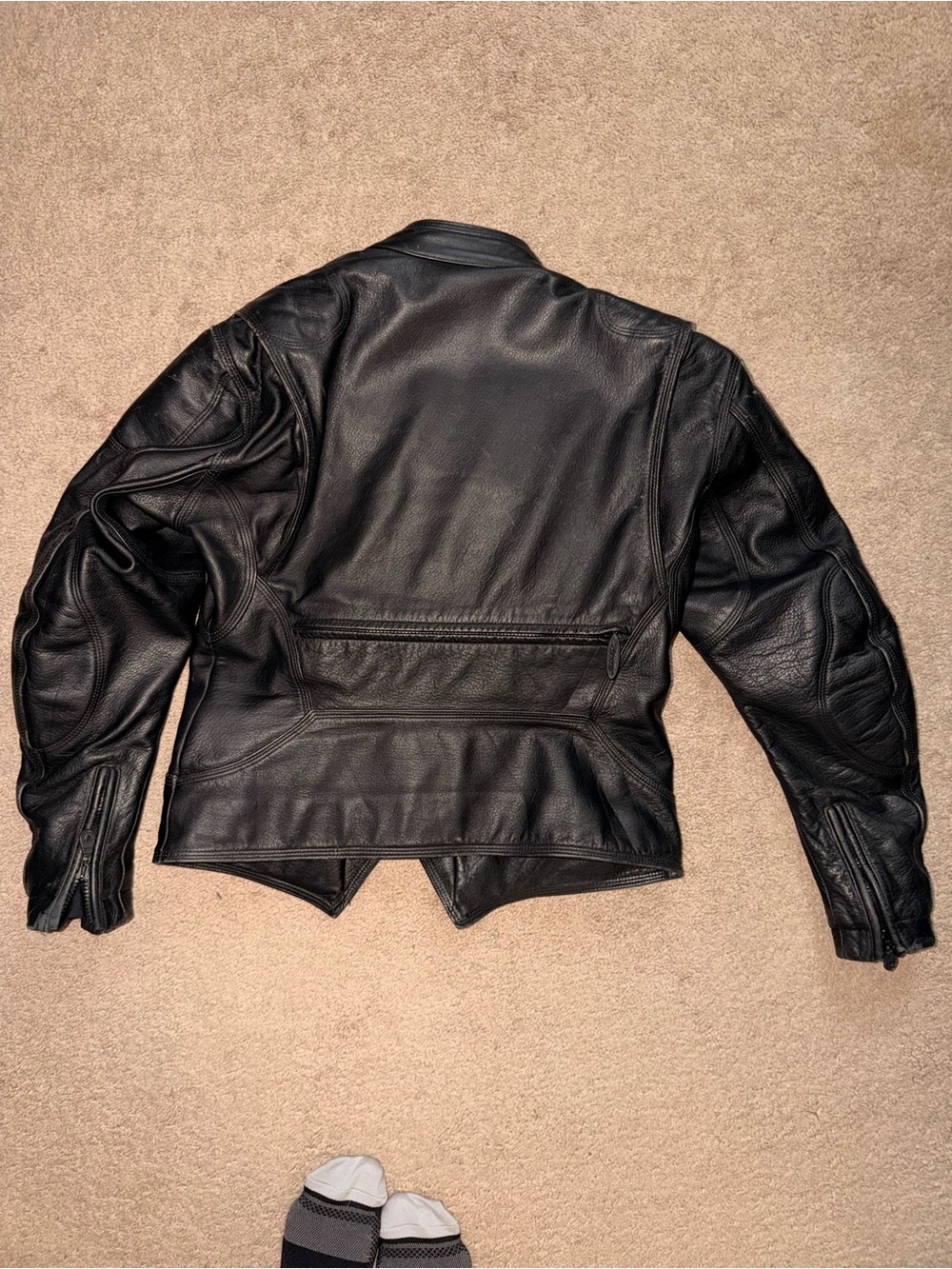 Classic Black Leather Motorcycle Jacket - Women - Picture 13 of 13